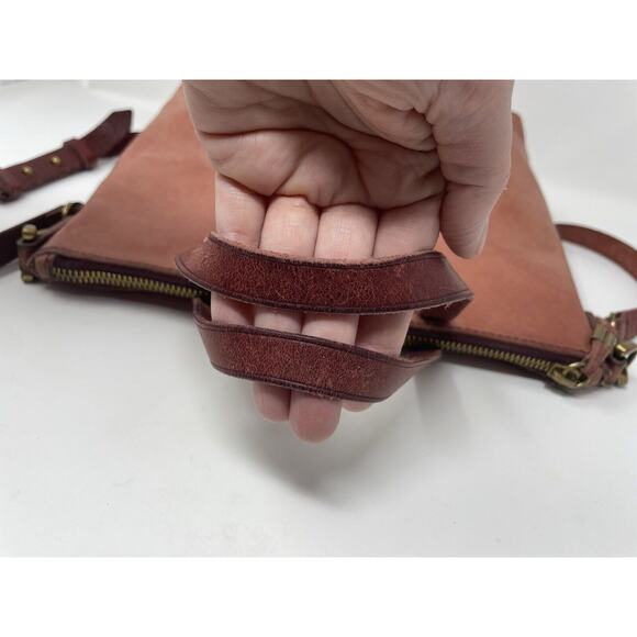 Madewell Mini Transport Tote Brick Red Leather Women's Hobo Purse Handbag - Picture 15 of 16